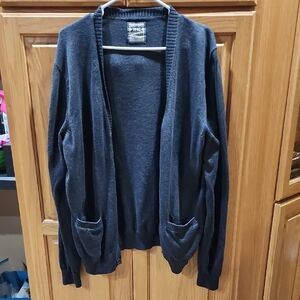 Express Charcoal Knit V-neck Button Cardigan